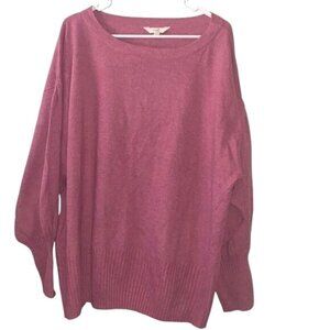 Terra & Sky Womens Plus Size 2X Burgundy Knit Pullover Sweater
